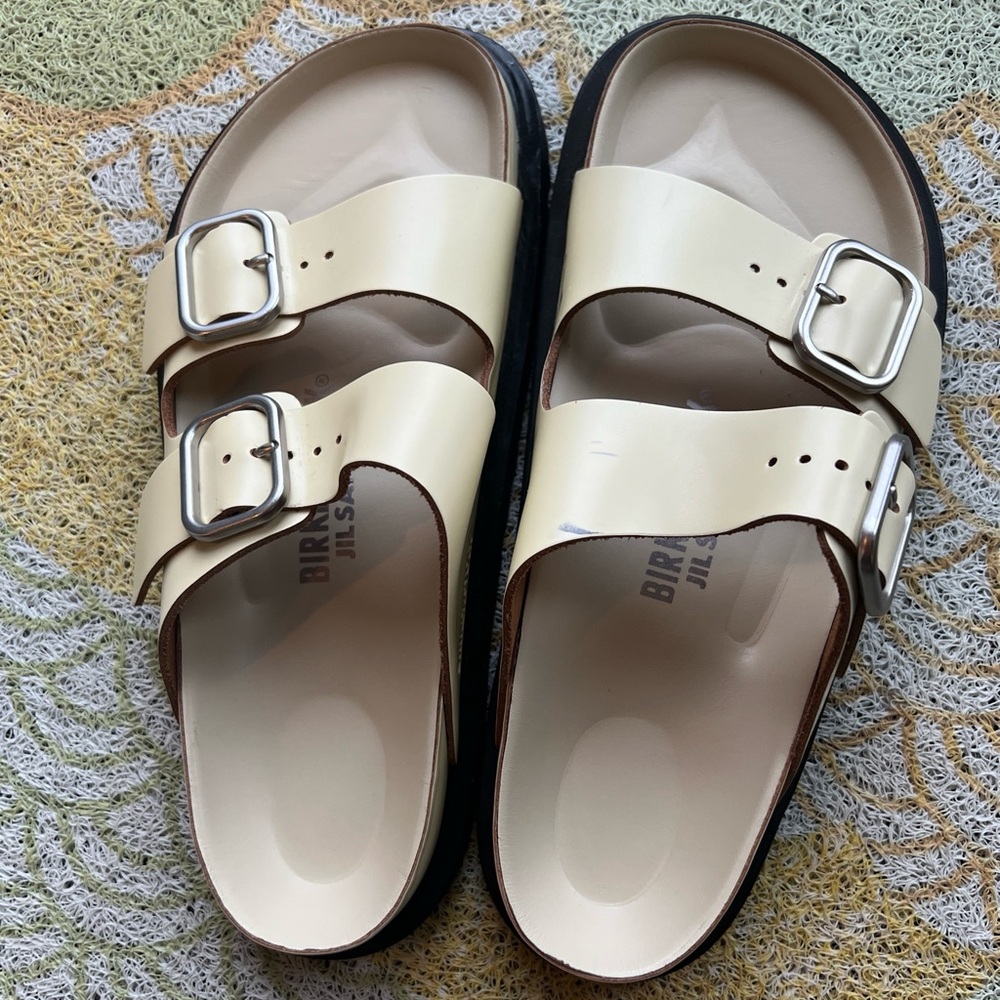 Brand New Birkenstock 1774 x Jil Sander Sandals ''Milano'' Color Cream Eu37